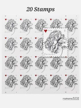 Sheet Of 100 FOREVER POSTAGE STAMPS Wedding VINTAGE ROSE